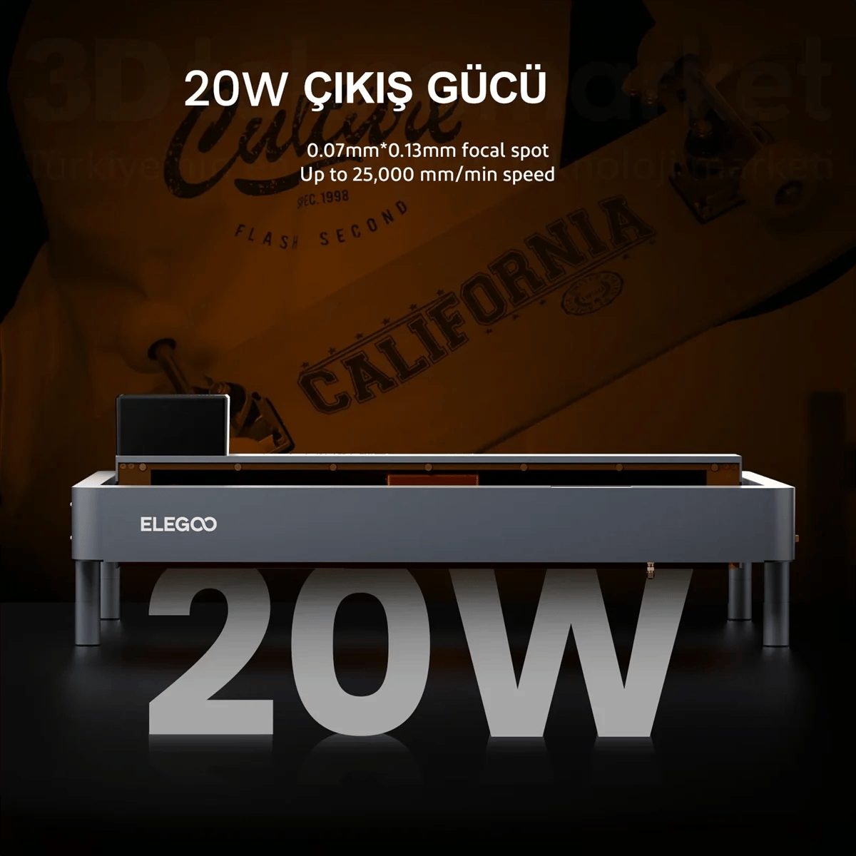 ELEGOO Phecda 20 Watt Lazer Gravür ve Kesici Paket 1