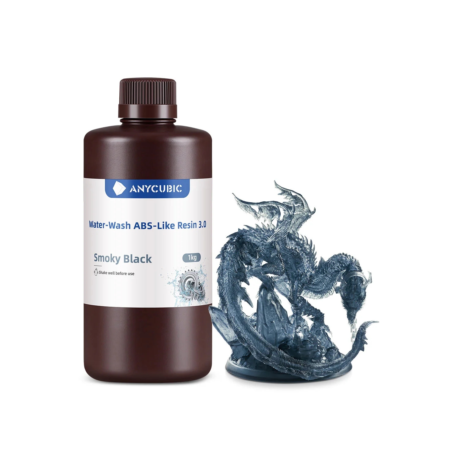 Anycubic Water-Wash ABS-Like Resin 3.0 Smoky Black