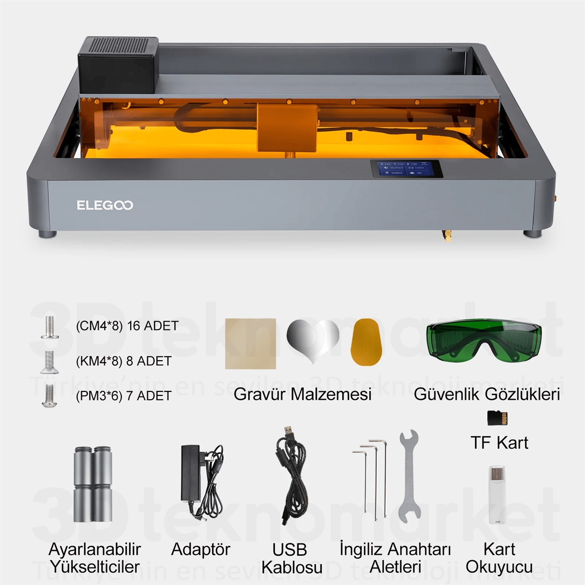 ELEGOO Phecda 10 Watt Lazer Gravür ve Kesici