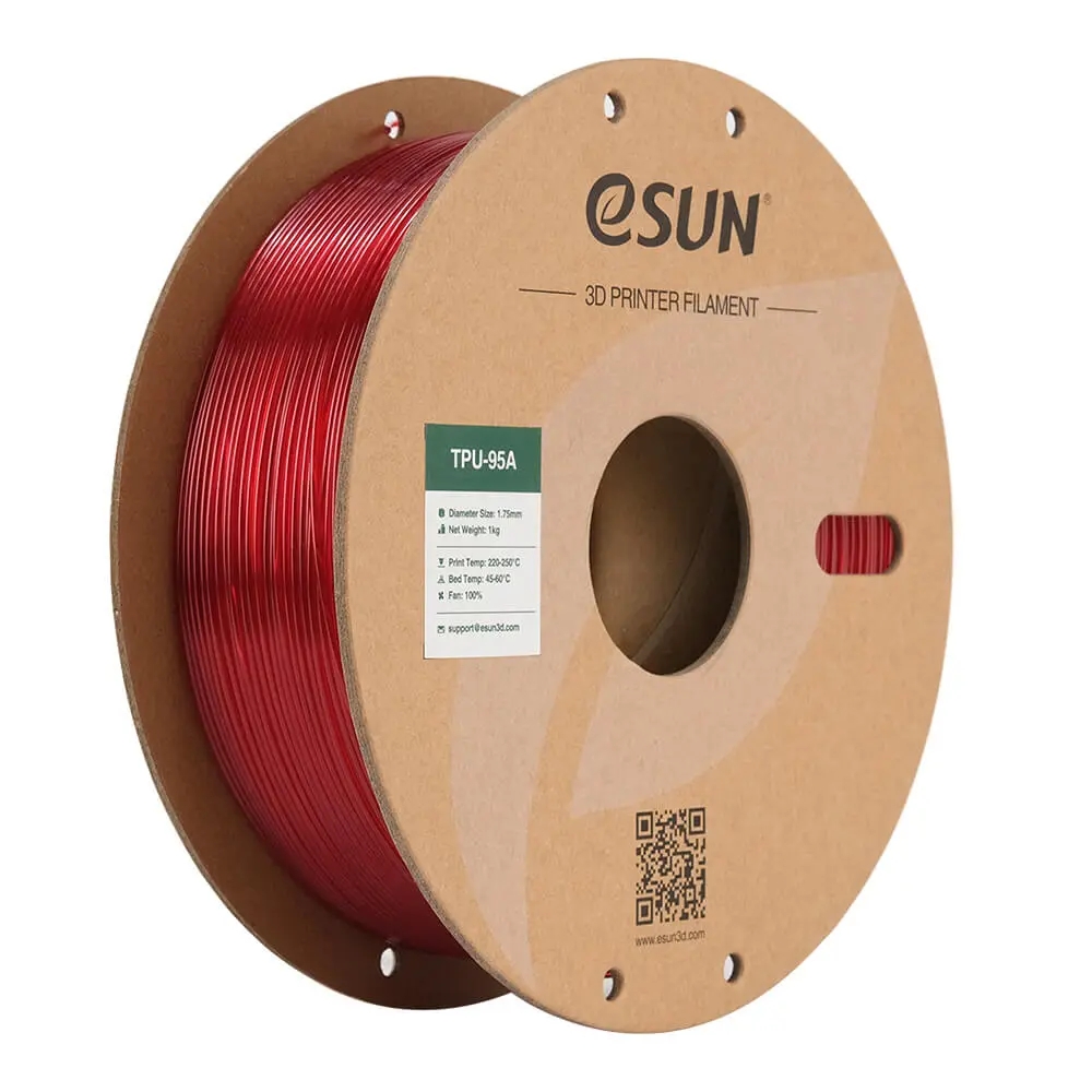 Esun TPU-95A Şeffaf Kırmızı Filament