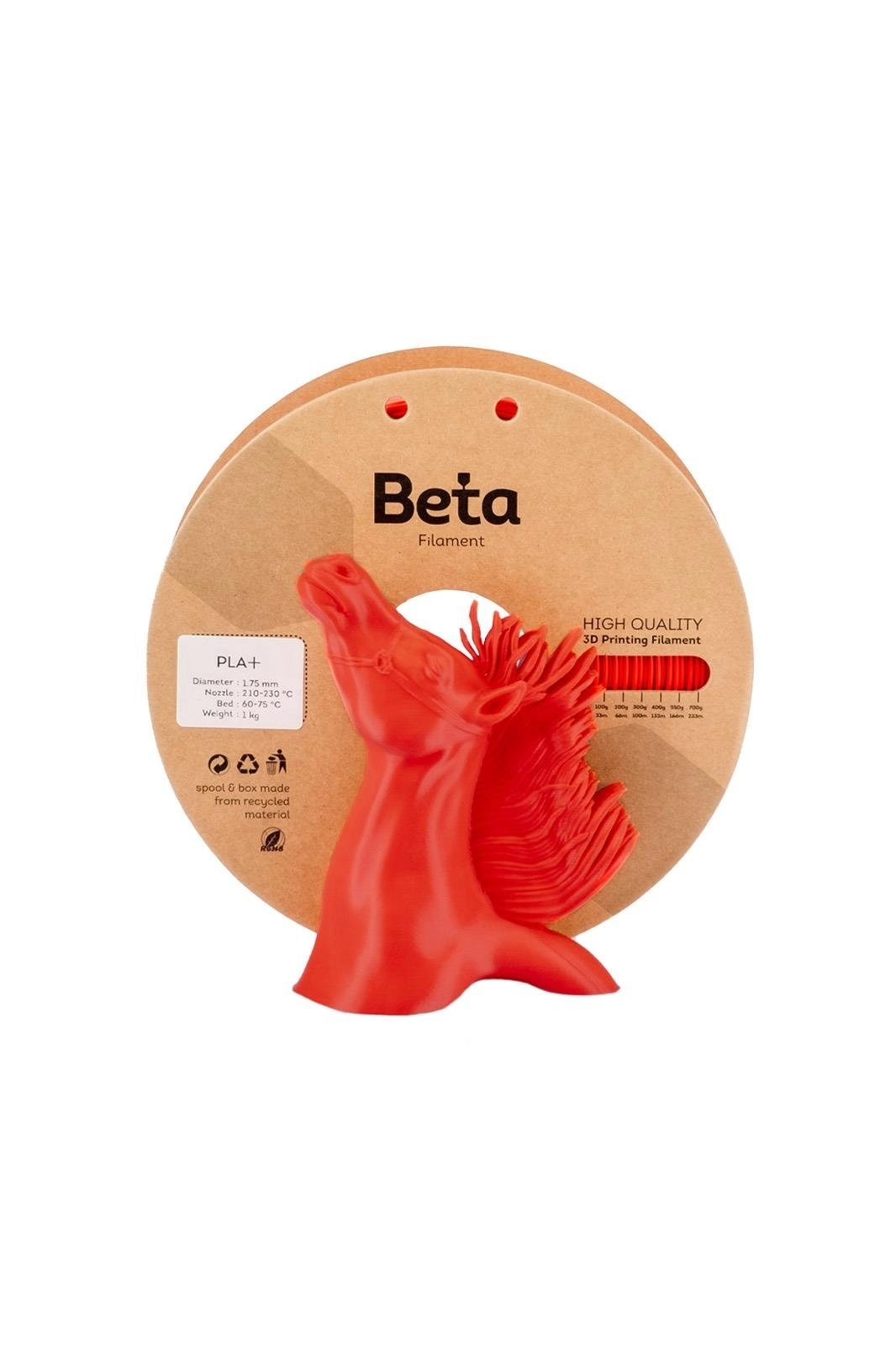 Beta PLA+ Filament Kiss Red 