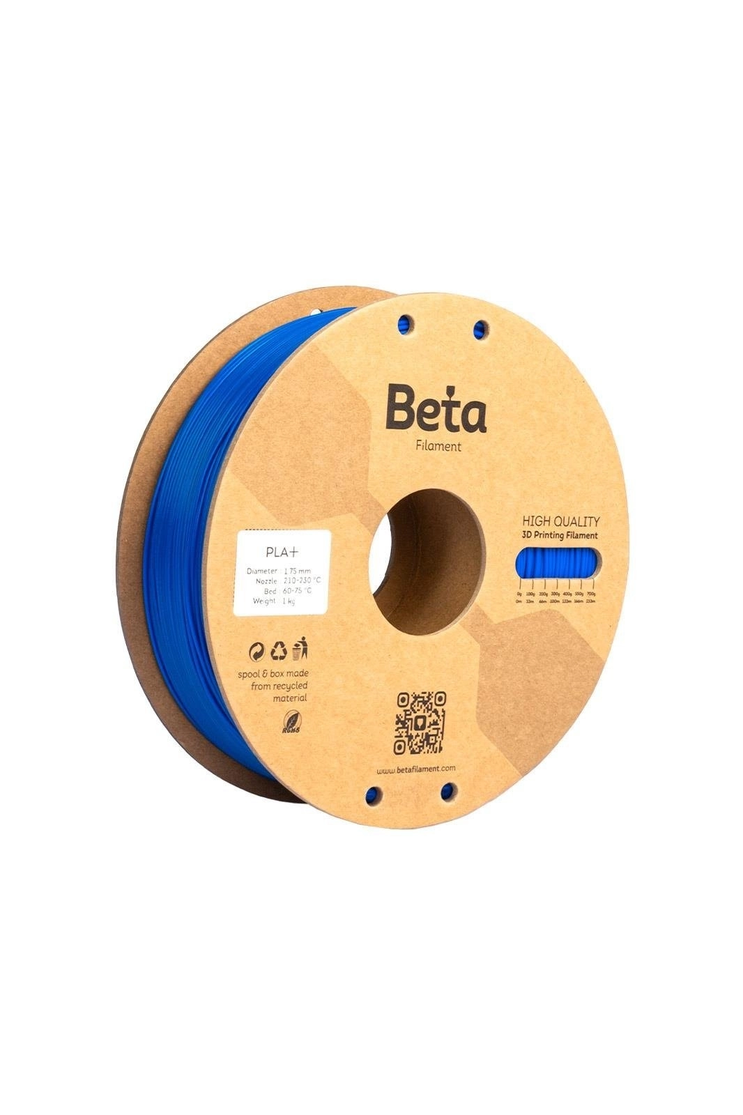 Beta PLA+ Filament Fluorescent Blue 