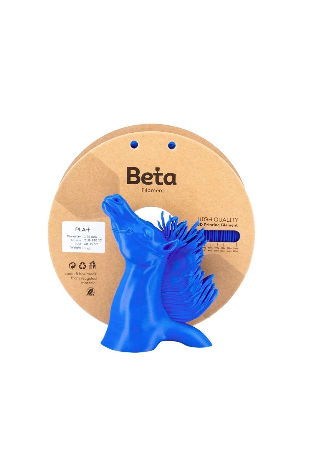 Beta PLA+ Filament Fluorescent Blue 