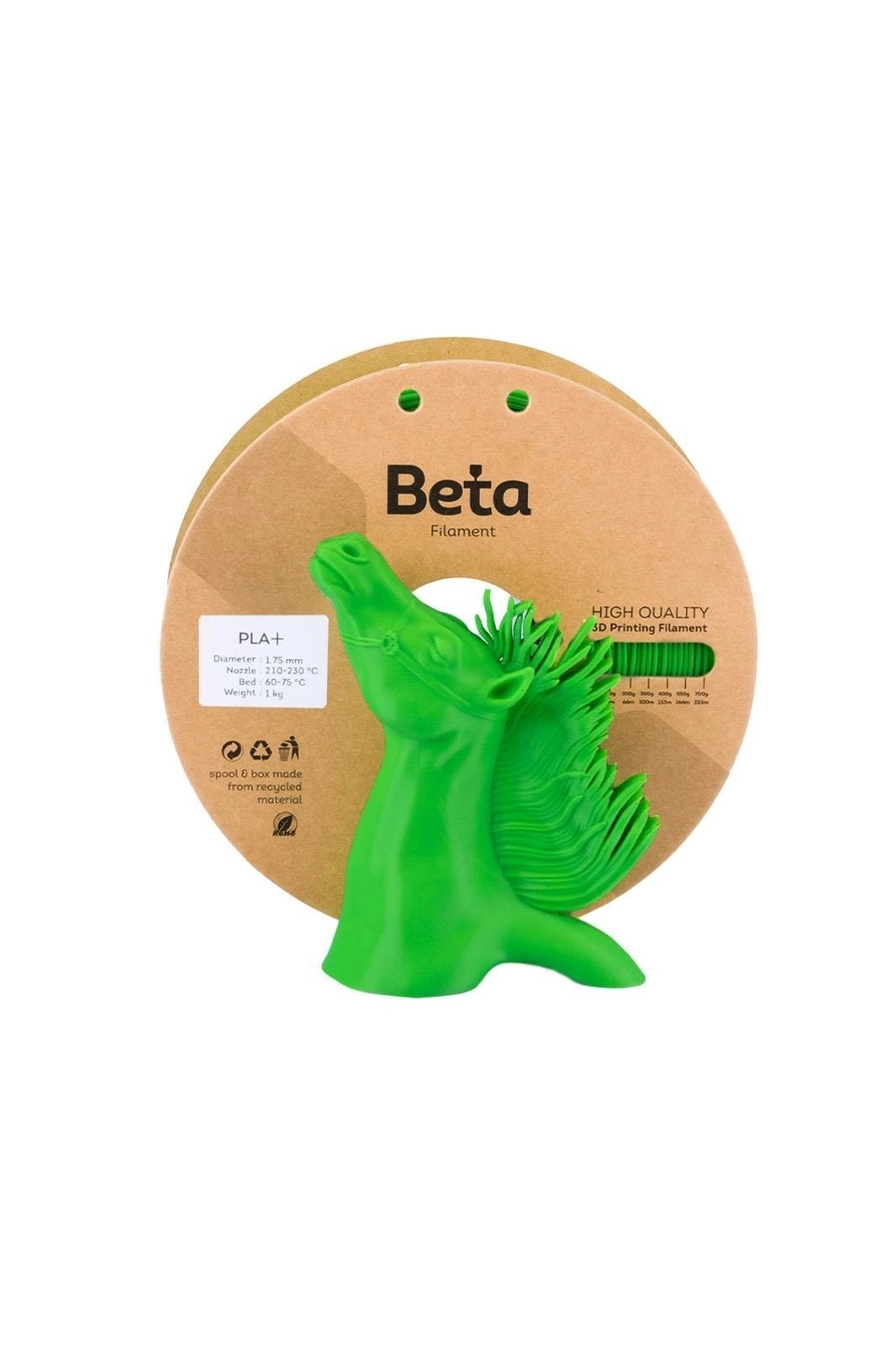 Beta PLA+ Filament Fluorescent Green 