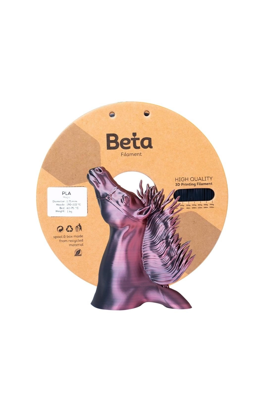 Beta PLA-Magic Silk Filament Black Red