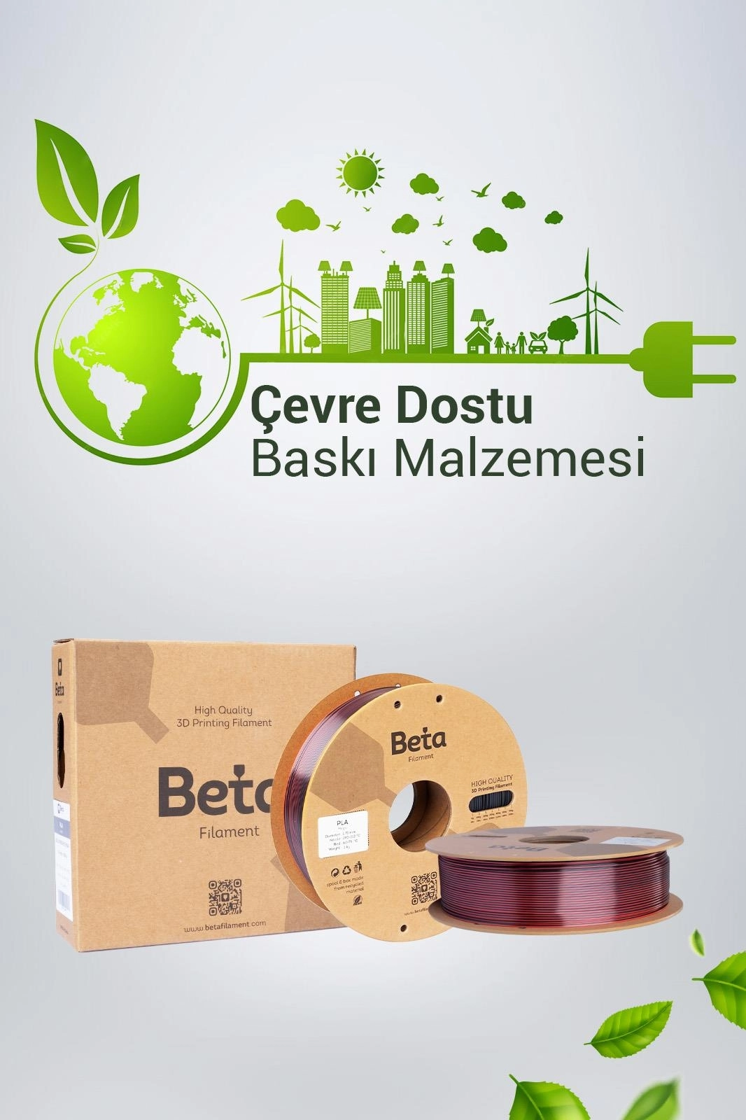 Beta PLA-Magic Silk Filament Black Red