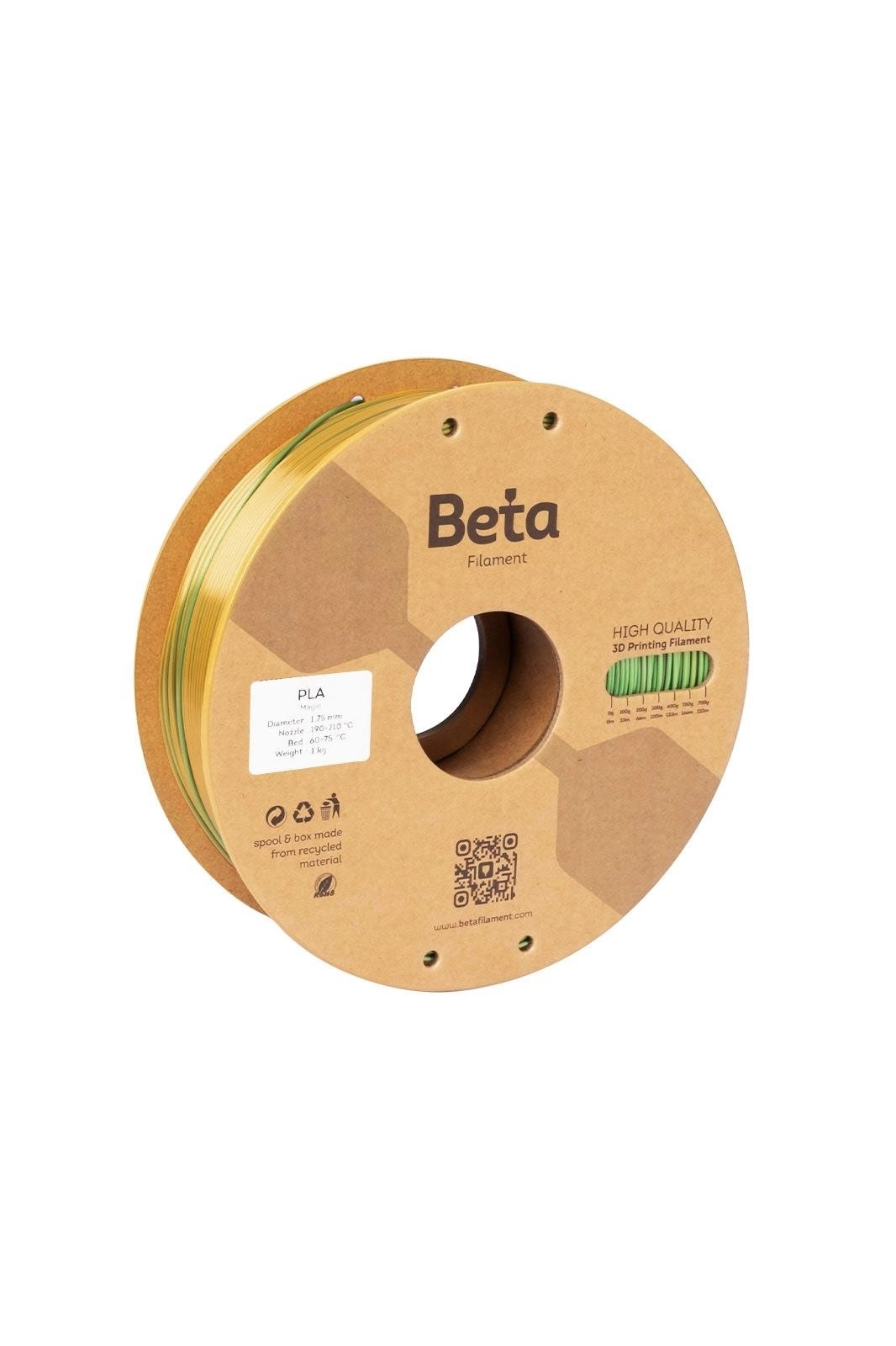 Beta PLA-Mystic Silk Filament Gold Green Fuchsia