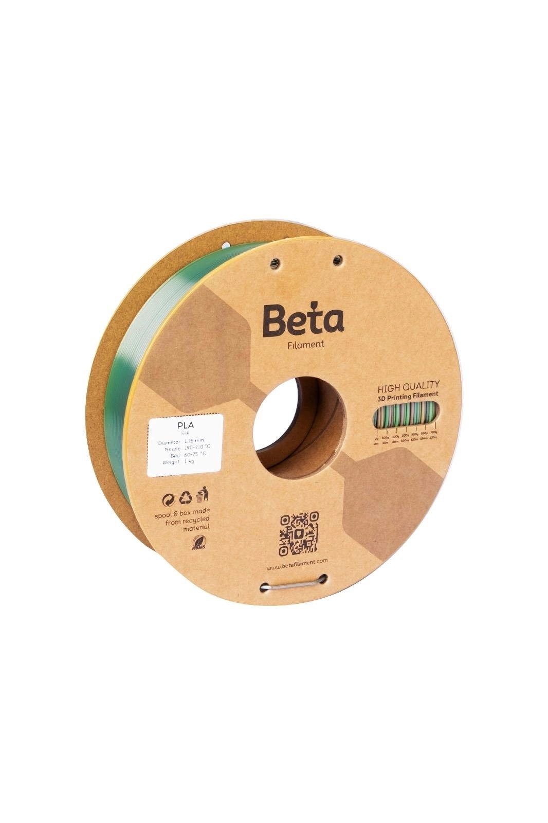 Beta PLA-Silk Filament Rainbow