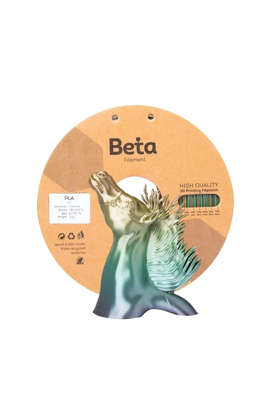 Beta PLA-Silk Filament Rainbow