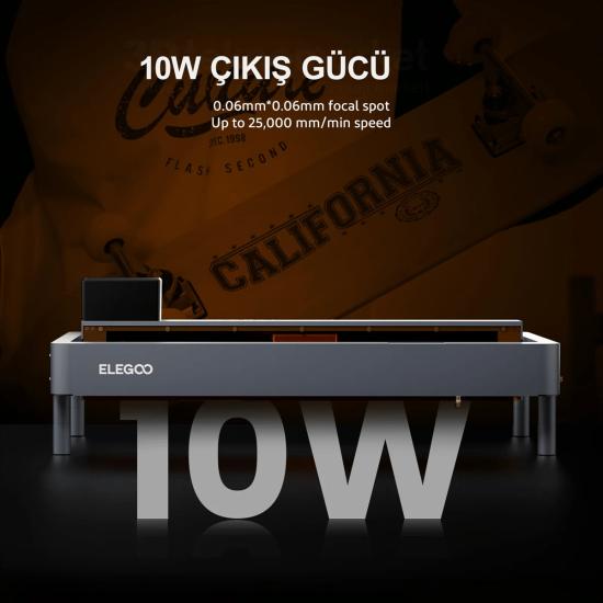 ELEGOO Phecda 10 Watt Lazer Gravür ve Kesici
