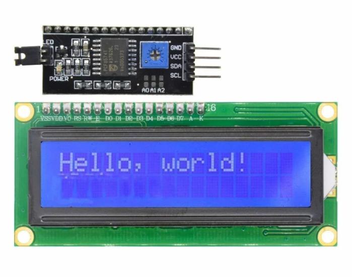 16x2 LCD Ekran - I2C Lehimli 1602 Mavi Display