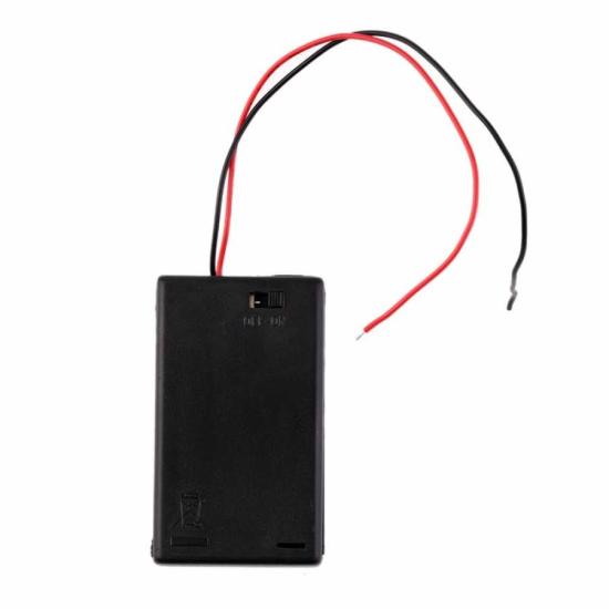 3’lü AA Pil Kutusu Kapaklı Butonlu