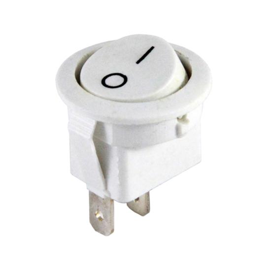 2-Pin Mini Yuvarlak Işıksız Anahtar On-Off Beyaz